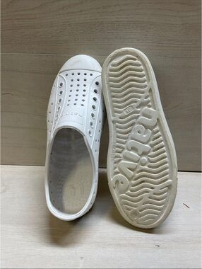 Native Kids White Perforated Slip-On Sneakers #1164